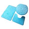 1 Set Bath Mats for Bathroom Non Slip, Cobblestone Pattern Toilet Lid Cover Super Soft Polyester Foldable Anti-skid Bathroom Rug for Bathtubs,Water Absorbent Rain Showers and Under The Sink Sky Blue view 1