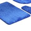 1 Set Bath Mats for Bathroom Non Slip, Cobblestone Pattern Toilet Lid Cover Super Soft Polyester Foldable Anti-skid Bathroom Rug for Bathtubs,Water Absorbent Rain Showers and Under The Sink Sky Blue view 4
