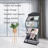 DYRABREST Four-layer Magazine Rack Floor Standing Newspaper and Magazine Display Rack Arc Advertising Sign Board Simple Iron Information Rack (Black) view 4