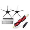 CRNVR Compatible with Roborock 2020 New Detachable Main Brush,5 Arms Silicon Side Brush Roll Brush Compatible with Roborock S6 S50 S5max S6 MaxV S4 E4 (Color : Pack v5 Black) view 2