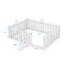 Bellemave Full Size Floor Bed for Kids, Montessori Bed Frame with Fence-Shaped Guardrails and Door, Wooden Floor Full Bed for Kids, Toddler, Boys Girls (Natural, Full Size) view 2