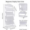 DYRABREST Four-layer Magazine Rack Floor Standing Newspaper and Magazine Display Rack Arc Advertising Sign Board Simple Iron Information Rack (White) view 2