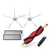 CRNVR Compatible with Roborock 2020 New Detachable Main Brush,5 Arms Silicon Side Brush Roll Brush Compatible with Roborock S6 S50 S5max S6 MaxV S4 E4 (Color : Pack v4 White) view 3