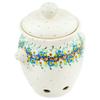 Polmedia Polish Pottery Garlic and Onion Jar UNIKAT - Sweet Blooms Pattern Handmade in Boleslawiec Poland + Certificate of Authenticity view 1