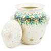 Polmedia Polish Pottery Garlic and Onion Jar UNIKAT - Sweet Blooms Pattern Handmade in Boleslawiec Poland + Certificate of Authenticity view 2