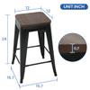 24 inch Metal Bar Stools Set of 4 Kitchen Dining Bar Chairs Counter Height Bar Stools Modern Bar Stools Farmhouse Bar Stools High Back Barstools, Black view 2