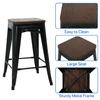 24 inch Metal Bar Stools Set of 4 Kitchen Dining Bar Chairs Counter Height Bar Stools Modern Bar Stools Farmhouse Bar Stools High Back Barstools, Black view 3