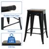 24 inch Metal Bar Stools Set of 4 Kitchen Dining Bar Chairs Counter Height Bar Stools Modern Bar Stools Farmhouse Bar Stools High Back Barstools, Black view 4