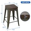 24 inch Metal Bar Stools Set of 4 Kitchen Dining Bar Chairs Counter Height Bar Stools Modern Bar Stools Farmhouse Bar Stools High Back Barstools, Bronze view 2