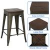 24 inch Metal Bar Stools Set of 4 Kitchen Dining Bar Chairs Counter Height Bar Stools Modern Bar Stools Farmhouse Bar Stools High Back Barstools, Bronze view 3