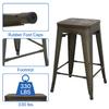 24 inch Metal Bar Stools Set of 4 Kitchen Dining Bar Chairs Counter Height Bar Stools Modern Bar Stools Farmhouse Bar Stools High Back Barstools, Bronze view 4