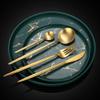 Black Silverware Set,Durable 18/10 Stainless Steel Flatware Sets,Eating Home Kitchen Set for Cutlery Include Knife Fork Spoon Dessert Spoon,Mirror Polished. view 3