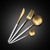 Silverware Set,16 Piece Durable 18/10 Stainless Steel White Gold Flatware Set for 4,Eating Home Kitchen Set for Cutlery Mirror Polished. view 1