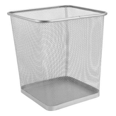1pc Metal Trash Can Trash Storage Container Garbage Basket Garbage Can Household Trash Can Office Ash-bin Wastepaper Basket Holder Storage Trash Container