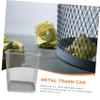 1pc Metal Trash Can Trash Storage Container Garbage Basket Garbage Can Household Trash Can Office Ash-bin Wastepaper Basket Holder Storage Trash Container view 4