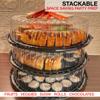 12 Pack Convenient Plastic Food Containers with Lids 12 in Disposable Serving Tray  Black Serving Platter  Food Tray  Recyclable Plastic Tray with Clear Lid  Serving Trays for Party And Occasions view 3