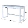 IC International Concepts Solid Wood Carson Desk with Two Drawers, Chalk/White view 2