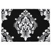 Absorbent Bath Rugs Fluffy Plush Bathroom Doormat Indoor Shaggy Carpet Classic Mid Century Damask Floral Non Slip Super Soft Floor Mats Black and White Flower Art for Bedroom/Living Room Front Door view 4