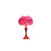 ORE International 18.25" in Medium Pink Feather Aquina Glaze Red Metal Contour Glam Table Lamp view 4