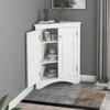 Mancofy Home Corner Storage Cabinet, Bathroom Triangle Floor Storage Cabinet with Adjustable Shelves, Freestanding Floor Cabinet with 2 Doors (White) view 3