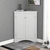 Mancofy Home Corner Storage Cabinet, Bathroom Triangle Floor Storage Cabinet with Adjustable Shelves, Freestanding Floor Cabinet with 2 Doors (White) view 4