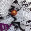 Happy Halloween Spider Wreath Handmade Deco Mesh. Available in 24 inch and 28 inch diameters view 4