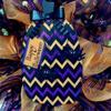 Chevron Halloween Pumpkin Deco Mesh Wreath. Available in 24 inch and 28 inch diameters view 2