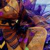 Chevron Halloween Pumpkin Deco Mesh Wreath. Available in 24 inch and 28 inch diameters view 3