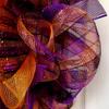 Chevron Halloween Pumpkin Deco Mesh Wreath. Available in 24 inch and 28 inch diameters view 4