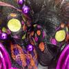 Halloween Bat with Moving Eyes Handmade Deco Mesh Wreath. Available in 24 inch and 28 inch diameters view 4