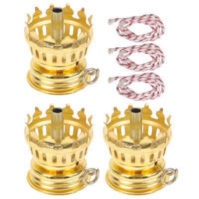 Luxshiny Kerosene Lamp Dimmer 3 Pack Flame Adjuster with Three Wicks 1.77 in Oil Lamp Parts for Vintage Kerosene Oil Outdoor Lanterns Camping Lights