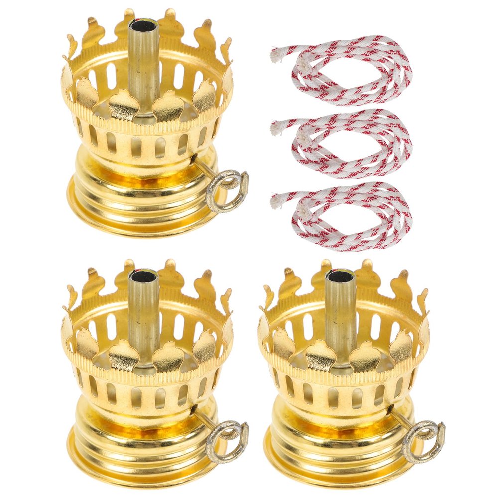 Luxshiny Kerosene Lamp Dimmer 3 Pack Flame Adjuster with Three Wicks 1.77 in Oil Lamp Parts for Vintage Kerosene Oil Outdoor Lanterns Camping Lights