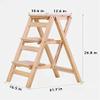 Step Stool, 4-Step or 3-Step Folding, Portable, Made of The Solid Wood, Four Color Available (White, 3 Step) view 2