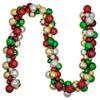 Northlight 6' Traditional Colors 2-Finish Shatterproof Ball Christmas Garland, 6', Red view 1