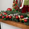 Northlight 6' Traditional Colors 2-Finish Shatterproof Ball Christmas Garland, 6', Red view 3
