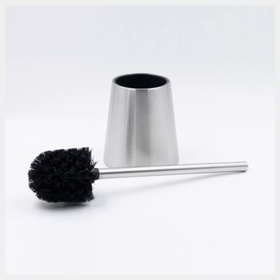 Eviva Modern Toilet Bowl Brush and Holder - Metal Toilet Brushes for Bathroom - Toilet Bowl Cleaner Brush with Lid - Toilet Scrubber Bathroom Brush Set - Tapered Bathroom Toilet Brush Accent Piece