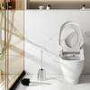 Eviva Modern Toilet Bowl Brush and Holder - Metal Toilet Brushes for Bathroom - Toilet Bowl Cleaner Brush with Lid - Toilet Scrubber Bathroom Brush Set - Tapered Bathroom Toilet Brush Accent Piece view 2