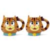 100 North ESNCHMG-CT-2PK Smiling Orange Cat Character 18 ounce Glossy Ceramic Coffee Tea Cup Mug For Your Favorite Morning Brew Pack of 2 view 1