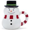 100 North Chubby White Snowman with Black Top Hat Christmas Character 17 ounce Glossy Ceramic Coffee Tea Cup Mug For Your Favorite Morning Brew view 1