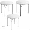 PRO&Family 4 Pack! 60" Round Folding Table High Round Tables for Parties 60 Inch Round Table Plastic Circle Table Folding Round Table Portable Table Folding Desk Kitchen Table Foldable Round Table view 1