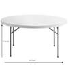 PRO&Family 4 Pack! 60" Round Folding Table High Round Tables for Parties 60 Inch Round Table Plastic Circle Table Folding Round Table Portable Table Folding Desk Kitchen Table Foldable Round Table view 3