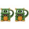100 North Emerald Green Fire Breathing Dragon Character 17 ounce Glossy Ceramic Coffee Tea Cup Mug For Your Favorite Morning Brew Pack of 2 view 1
