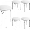 5 Pack! 150 Cm / 60 Inch Round Folding Table Portable Table Round Banquet Tables Round Fold Out Table Portable Bar Table For Party Round Table Round Fold Out Table Round Folding Table For 6 People view 1