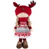 Northlight Little Nordic Girl in Moose Antler Hat Christmas Figure, 17", Red view 1