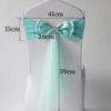 100Pcs Stretch Satin Chair Sashes Bows Chair Bands Decor for Hotel Wedding Reception Party Event Chair Cover Decoration Sky Blue view 4