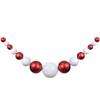 6' Red and White Shiny and Matte Shatterproof Ball Christmas Swag view 1