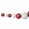 6' Red and White Shiny and Matte Shatterproof Ball Christmas Swag view 2