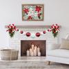 6' Red and White Shiny and Matte Shatterproof Ball Christmas Swag view 3