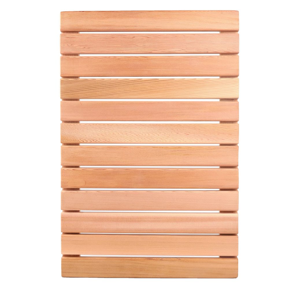 bingaai Cedar Wood Shower Mat, Cedar Wooden Bath Mats, Wood Bath Mat 23.6  15.7 in, Shower Stall Mat Non-Slip for Bathroom Bathtub Spa Sauna Garden Home, Wooden Floor Mat Large for Indoor and Outdoor