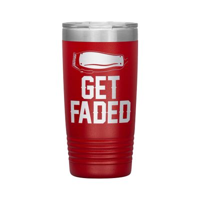 Get Faded Barber Tumbler - 20oz Engraved Stainless Steel Cup - Red
